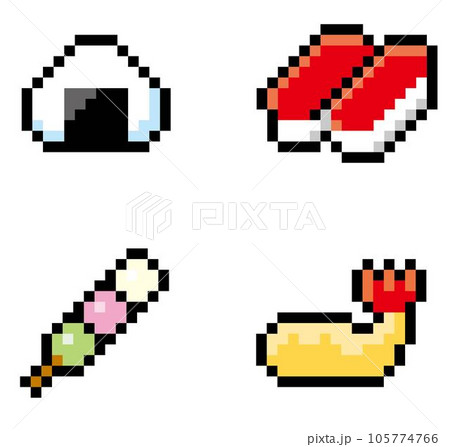ゲーム風ドット絵　和食セット 105774766