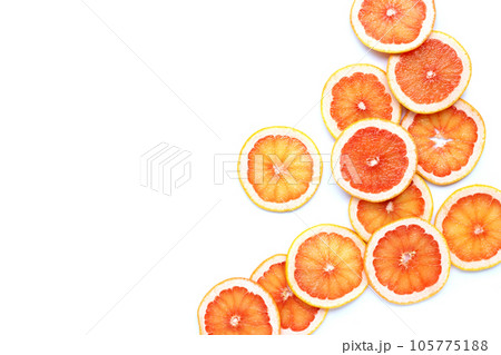 High vitamin C. Juicy grapefruit slices High vitamin C. Juicy grapefruit slices 105775188