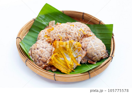 Khanom Krok, Thai coconut milk dessert. Coconut rice pancake with pumpkin 105775578