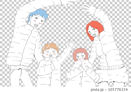 冬を楽しむ家族 105776154