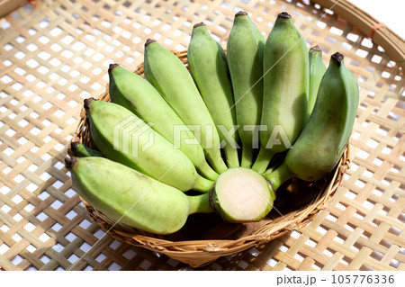 Cultivated banana on white background. 105776336