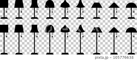 Vector illustration set of monochrome desk lamp Vector illustration set of monochrome desk lamp 105776638
