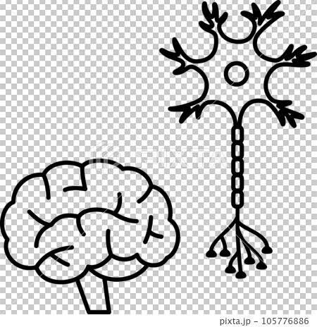 Deformed illustration of the brain and neurons 105776886