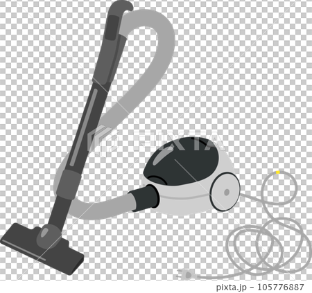 Household vacuum cleaner with cord pulled out 105776887