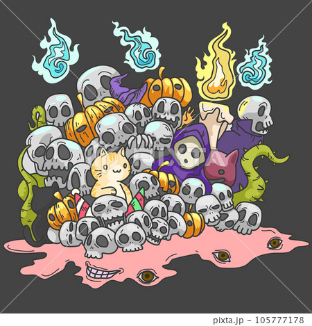 Halloween vector illustration cartoon style Halloween vector illustration cartoon style 105777178
