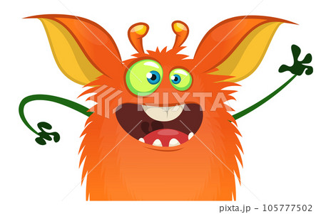 Funny cartoon monster character. Illustration of cute and happy alien. Halloween vector design isolated Funny cartoon monster character. Illustration of cute and happy alien. Halloween vector design isolated 105777502
