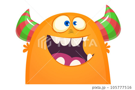 Funny cartoon monster character. Illustration of cute and happy alien. Halloween vector design isolated 105777516