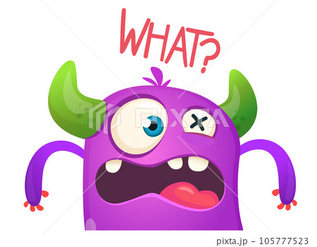 Funny cartoon monster character. Illustration of cute and happy alien. Halloween vector design isolated Funny cartoon monster character. Illustration of cute and happy alien. Halloween vector design isolated 105777523
