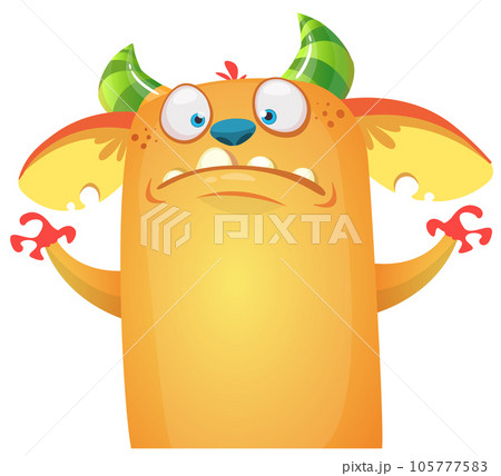 Funny cartoon monster character. Illustration of cute and happy alien. Halloween vector design isolated Funny cartoon monster character. Illustration of cute and happy alien. Halloween vector design isolated 105777583