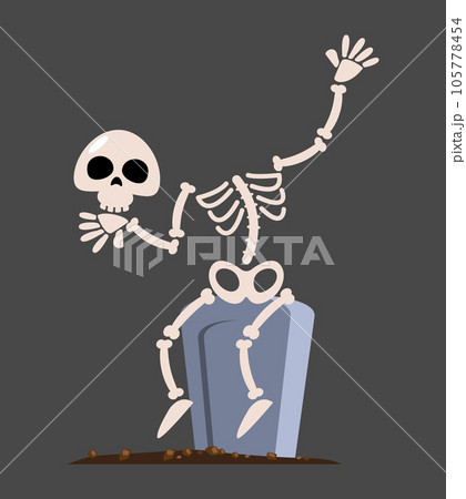 Skeletal ghost . Halloween cartoon characters . Vector . Skeletal ghost . Halloween cartoon characters . Vector . 105778454