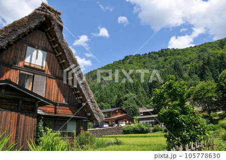 世界遺産白川郷合掌造りの美しい風景 世界遺産白川郷合掌造りの美しい風景 105778630