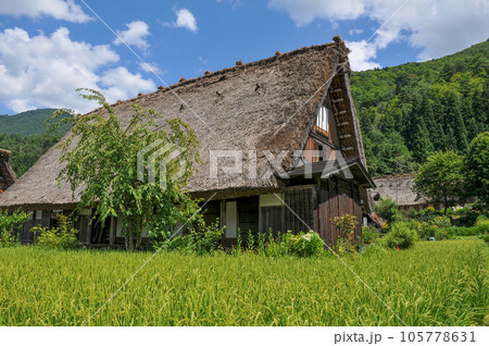 世界遺産白川郷合掌造りの美しい風景 世界遺産白川郷合掌造りの美しい風景 105778631