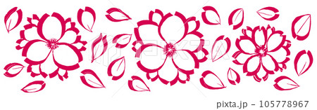 桜 八重桜 手書きイラスト 桜 八重桜 手書きイラスト 105778967