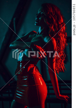 Young topless woman portrait 105780851
