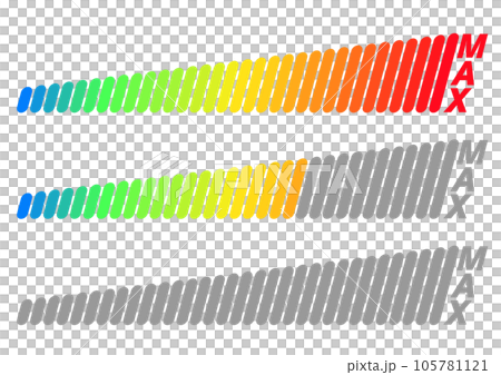 格闘ゲームなどで使われるパワーゲージ。エネルギーレベルを表示する。 105781121