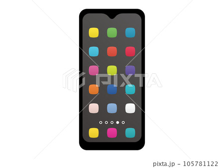 アプリがたくさんインストールされたスマートフォン。 105781122