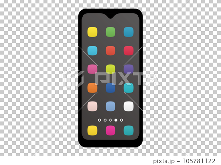 アプリがたくさんインストールされたスマートフォン。 105781122