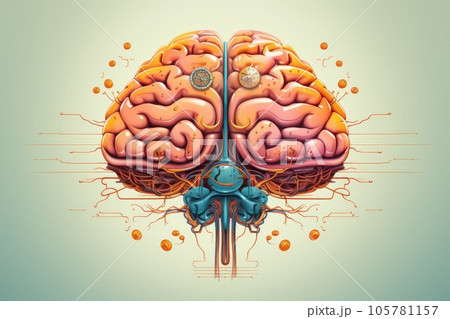 Illustration of an abstract digital human brain 105781157