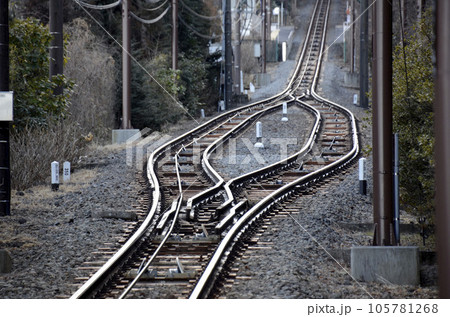 ケーブルカーの線路 ケーブルカーの線路 105781268