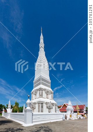 Tha Uthen Pagoda of Phra That Tha Uthen temple in Tha Uthen District, Nakhon Phanom, Thailand. 105781291