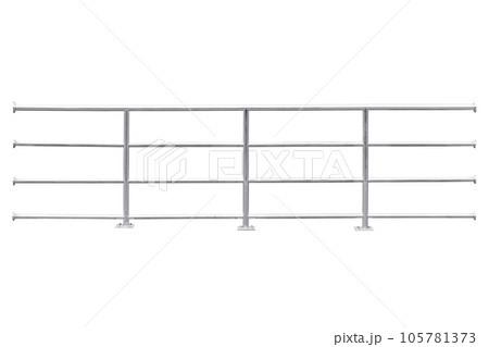 Stainless steel railing isolated on white background 105781373