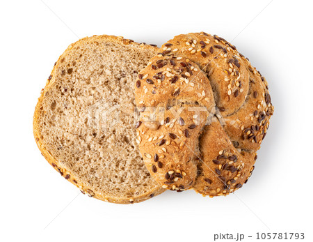 Tasty fresh buns with sesame seeds 105781793