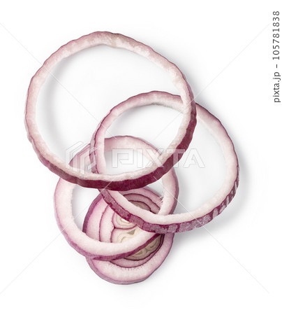Sliced red onion ring Sliced red onion ring 105781838
