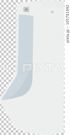 Illustration of white ceramic male urinal in flat design 105781992