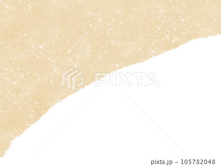 白い飛沫を散らしたベージュ色の丸いフレーム　背景透明 105782048