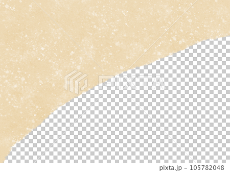 白い飛沫を散らしたベージュ色の丸いフレーム　背景透明 105782048