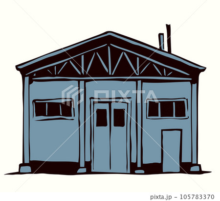 Entrance to the barn. Vector drawing 105783370
