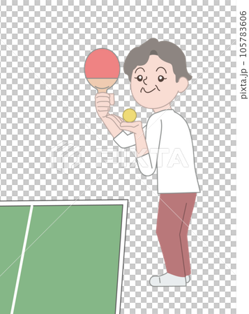 Old man senior exercise table tennis 105783606