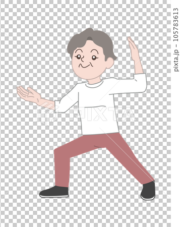 Elderly senior exercise Tai Chi 105783613