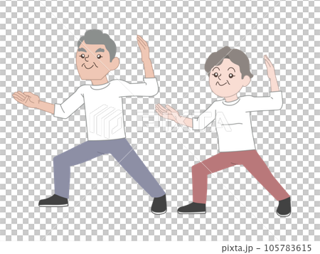 Elderly senior exercise Tai Chi 105783615