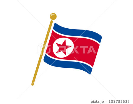 北朝鮮の国旗アイコン ベクターイラスト 105783635