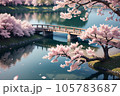 AI画像　桜のある風景 105783687