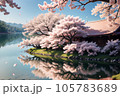 AI画像　桜のある風景 105783689