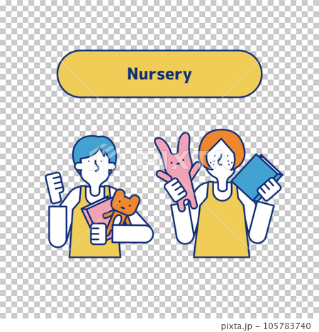 A set of men and women engaged in childcare (upper body) A set of men and women engaged in childcare (upper body) 105783740