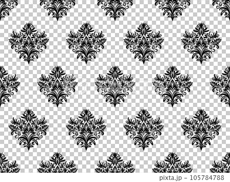 Damask seamless pattern. Black flowers Luxury Royal Wallpaper. Floral Background. 105784788