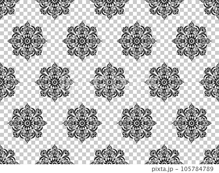 Damask seamless pattern. Black flowers Luxury Royal Wallpaper. Floral Background. 105784789