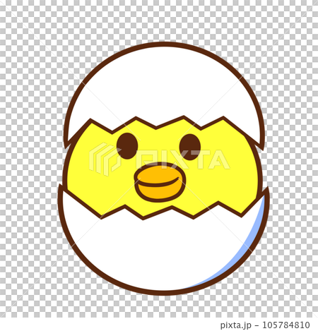 タマゴの殻を被ったひよこのイラスト素材 [105784810] - PIXTA