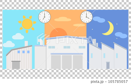 Illustration of factory shift work 105785057