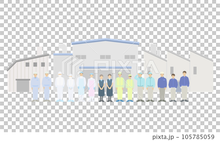 工場と働く人々のイラスト 工場と働く人々のイラスト 105785059