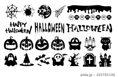 秋の可愛いハロウィンイラスト素材集 105785146