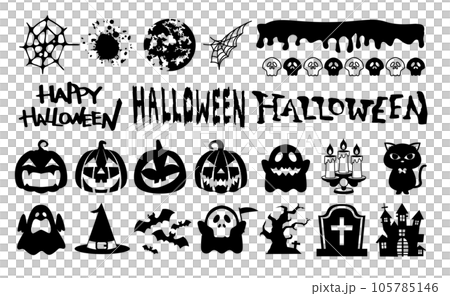 秋の可愛いハロウィンイラスト素材集 105785146