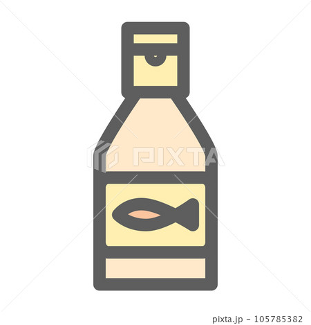 pastel fish sauce flat icon  105785382