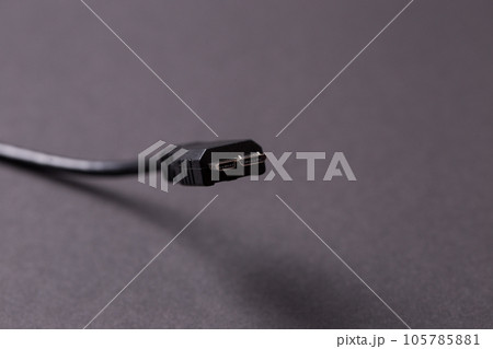USB 3.0 cable on a black background close-up. 105785881