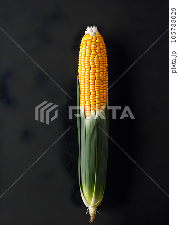 Realistic corn black background long shot sharp.のイラスト素材 [105788029] - PIXTA