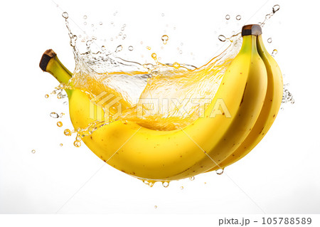 Banana water splashing water isolated on white background  Generative AI 105788589