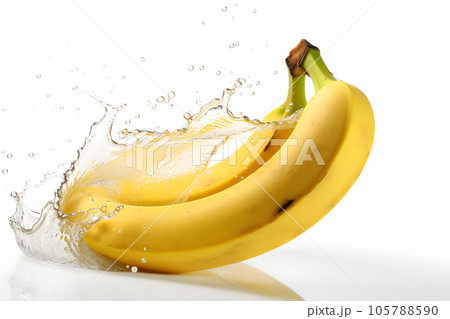 Banana water splashing water isolated on white background  Generative AI 105788590